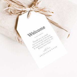 Elegante formelle minimale Hochzeitsbegrüßung Geschenkanhänger