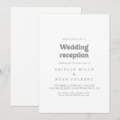 Elegante formelle minimale Hochzeitsfeier Einladung (Vorne/Hinten)