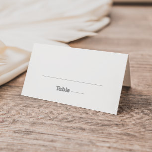 Elegante formelle minimale Hochzeitsplatzkarte Platzkarte