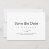 Elegante formelle minimale horizontale Hochzeit Save The Date (Vorderseite)
