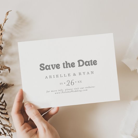 Elegante formelle minimale horizontale Hochzeit Save The Date
