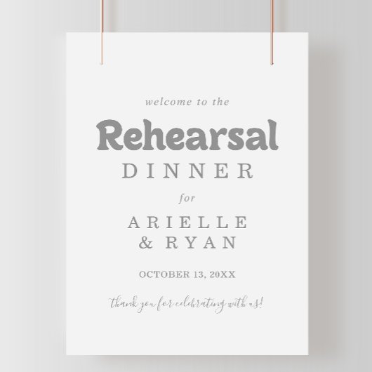 Elegante formelle minimale Probe-Dinner-Willkommen Poster