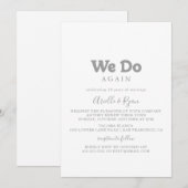 Elegante formelle minimale Wir tun es wieder Vows- Einladung (Vorne/Hinten)