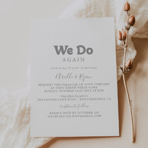 Elegante formelle minimale Wir tun es wieder Vows- Einladung