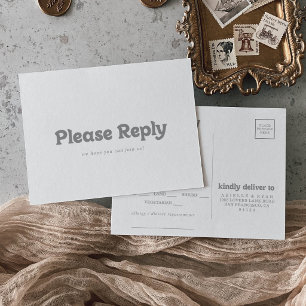 Elegante formelle minimalistische Menüauswahl RSVP Postkarte