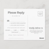 Elegante formelle minimalistische Menüauswahl RSVP Postkarte (Rückseite)