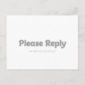 Elegante formelle minimalistische Menüauswahl RSVP Postkarte (Vorderseite)