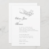 Elegante formelle Minimalistische Pfauenhochzeit Einladung (Vorne/Hinten)