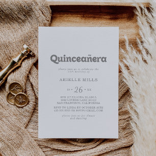 Elegante formelle minimalistische Quinceañera Einladung