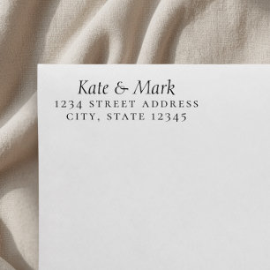 Elegante formelle Paarnamen Hochzeit Rücksendeadre Permastempel