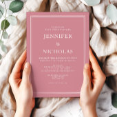 Elegante formelle, rosa Hochzeit Einladung