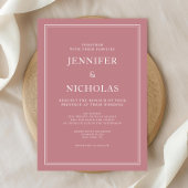 Elegante formelle, rosa Hochzeit Einladung