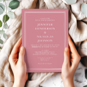 Elegante formelle, rosa Hochzeit Einladung
