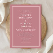 Elegante formelle, rosa Hochzeit Einladung