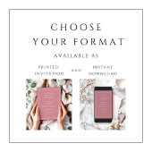 Elegante formelle, rosa Hochzeit Einladung