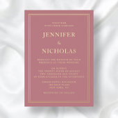 Elegante formelle rosa Hochzeit Folieneinladung
