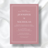 Elegante formelle, rosa Virtual Wedding Einladung