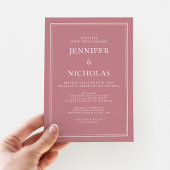 Elegante formelle, rosa Virtual Wedding Einladung