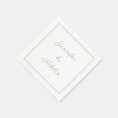 Elegante formelle Sage Green Script Hochzeit Serviette (Ecke)