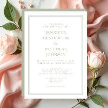 Elegante formelle sagegrüne Hochzeit