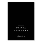 Elegante formelle Schwarz-weiße Hochzeitsfeier Pla Tischnummer (Vorderseite)