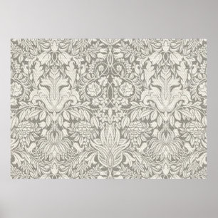 elegante formelle weiße Damaststickerei Brokat Poster