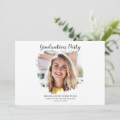 Elegante Foto 2025 Graduation Party Einladung (Stehend Vorderseite)