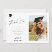 Elegante Foto Abschluss Dankeschön Karte (Vorderseite)