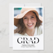 Elegante Foto-Abschlussfeier  Einladung (Vorderseite)