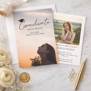 Elegante Foto-Abschlussfeier Einladung