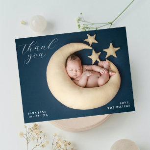 Elegante Foto-Baby-Shower-Dankeschön Postkarte