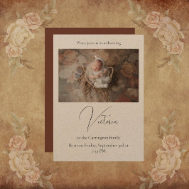 Elegante Foto Birth Baby Announcement Card Ankündigung