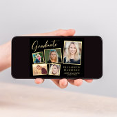 Elegante Foto Black Gold Graduation Party Einladung