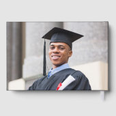 Elegante Foto Black Graduation Party Gästebuch (Rückseite)