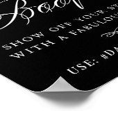 Elegante Foto Booth Smile White Calligraphy | Chic Poster (Ecke)