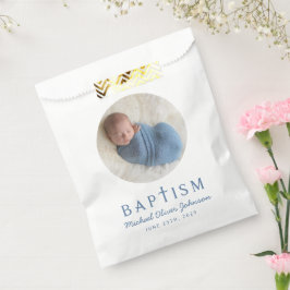 Elegante Foto Boy Baptisse Geschenktütchen