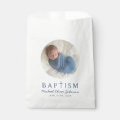 Elegante Foto Boy Baptisse Geschenktütchen (Vorderseite)