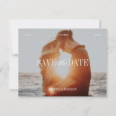 Elegante Foto Burgundy Save the Date Karte (Vorderseite)