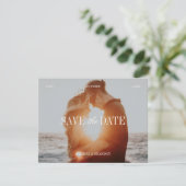 Elegante Foto Burgundy Save the Date Karte (Stehend Vorderseite)