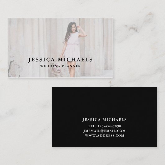 Elegante Foto Business Card Visitenkarte (Vorne/Hinten)
