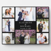 Elegante Foto Collage Black Wedding Fotoplatte (Vorderseite)