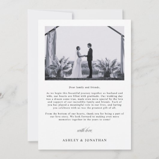 Elegante Foto Collage Dankeschön Karte (Rückseite)