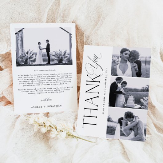 Elegante Foto Collage Dankeschön Karte