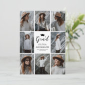 Elegante Foto Collage Graduation Party Einladung (Stehend Vorderseite)