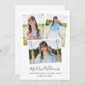 Elegante Foto Collage Graduation Party Einladung (Vorne/Hinten)