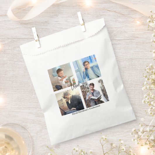 Elegante Foto Collage Graduation Party Geschenktütchen (Ausgeschnitten)