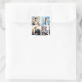 Elegante Foto Collage Graduation Party Quadratischer Aufkleber (Tasche)