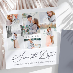 Elegante Foto Collage Kalligraphie Save the Date