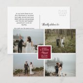 Elegante Foto Collage Merry & Verheiratet Postkarte (Vorne/Hinten)
