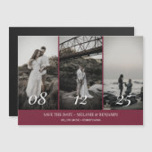 Elegante Foto Collage Rose Pink Speichern Sie die  Magneteinladung (Vorne/Hinten)